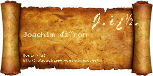Joachim Áron névjegykártya